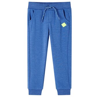 Kinderjoggingbroek 116 gem&ecirc;leerd blauw 1
