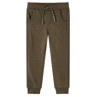 Kinderjoggingbroek 104 gem&ecirc;leerd kakikleurig 1