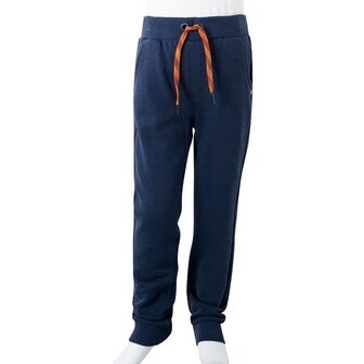 Kinderjoggingbroek 92 gem&ecirc;leerd marineblauw 9
