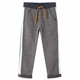 Kinderjoggingbroek 104 gem&ecirc;leerd donkergrijs 1