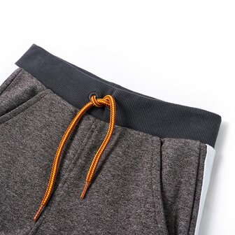 Kinderjoggingbroek 128 gem&ecirc;leerd donkergrijs 3