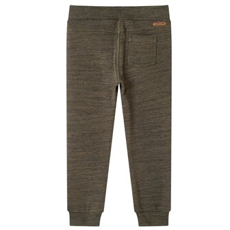 Kinderjoggingbroek 128 gem&ecirc;leerd donker kaki 2