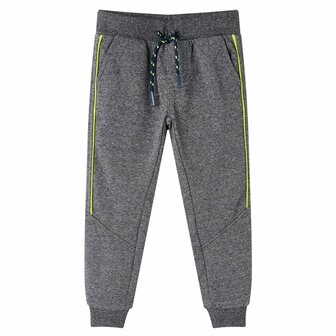 Kinderjoggingbroek 128 gem&ecirc;leerd grijs 1