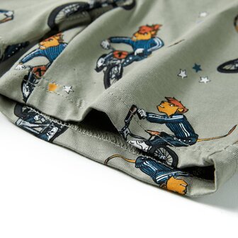 Kinderpyjama met korte mouwen 104 lichtkaki 12