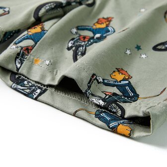 Kinderpyjama met korte mouwen 128 lichtkaki 12