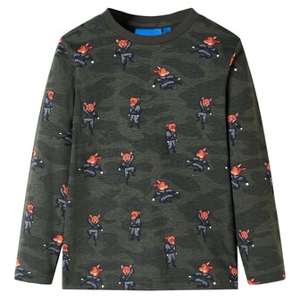 Kinderpyjama met lange mouwen 140 kakikleurig 2