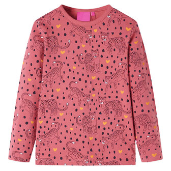 Kinderpyjama met lange mouwen 128 oudroze 2
