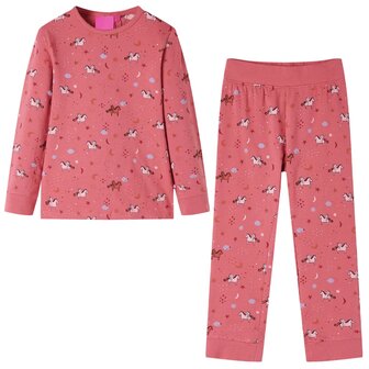 Kinderpyjama met lange mouwen 92 oudroze 1