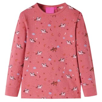 Kinderpyjama met lange mouwen 92 oudroze 2