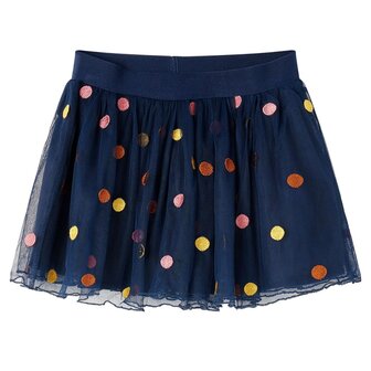 Kinderrokje met tule en stippen 92 marineblauw 1