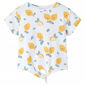 Kindershirt met knoop in de zoom 128 ecru 1