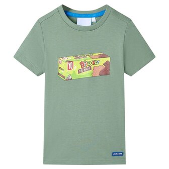Kindershirt met korte mouwen 92 kakikleurig 1