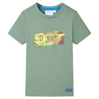 Kindershirt met korte mouwen 116 kakikleurig 1