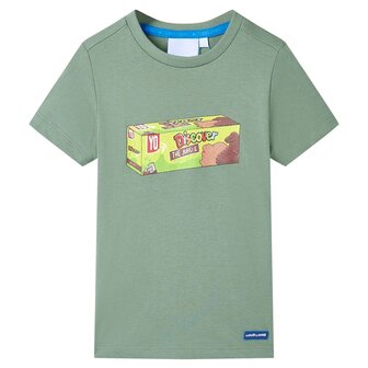 Kindershirt met korte mouwen 128 kakikleurig 1