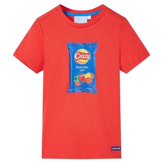 Kindershirt met korte mouwen 92 rood 1