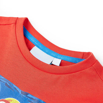 Kindershirt met korte mouwen 128 rood 3