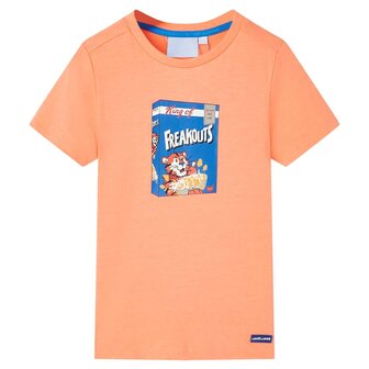 Kindershirt met korte mouwen 92 neonoranje 1
