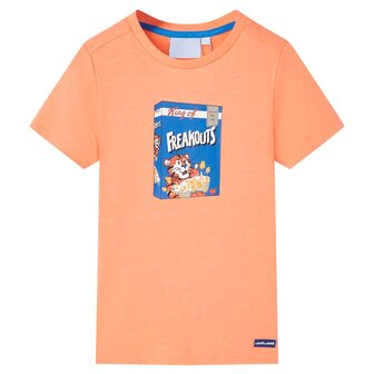 Kindershirt met korte mouwen 116 neonoranje 1