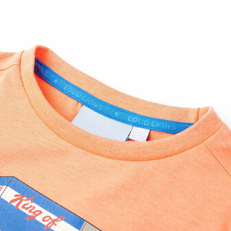 Kindershirt met korte mouwen 128 neonoranje 3