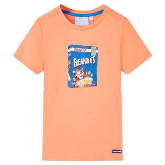 Kindershirt met korte mouwen 140 neonoranje 1