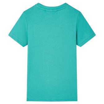 Kindershirt met korte mouwen 92 donkermintkleurig 2