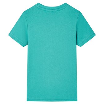 Kindershirt met korte mouwen 104 donkermintkleurig 2