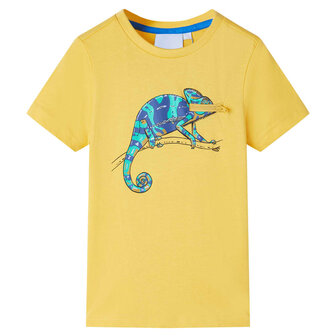 Kindershirt met korte mouwen 140 lichtokerkleurig 1