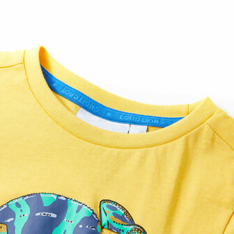 Kindershirt met korte mouwen 140 lichtokerkleurig 3