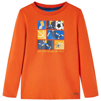 Kindershirt met lange mouwen 128 oranje 1