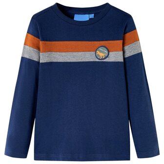 Kindershirt met lange mouwen 104 marineblauw 1