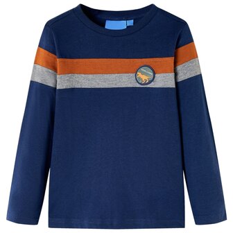 Kindershirt met lange mouwen 116 marineblauw 1