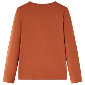 Kindershirt met lange mouwen 128 cognackleurig 2