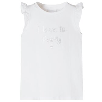 Kindershirt met mouwen met ruches 128 wit 1