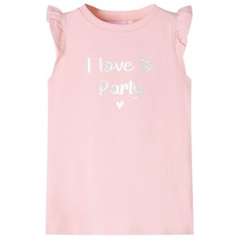 Kindershirt met ruches aan de mouwen 104 lichtroze 1