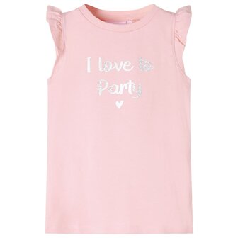 Kindershirt met ruches aan de mouwen 128 lichtroze 1