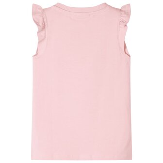 Kindershirt met ruches aan de mouwen 128 lichtroze 2