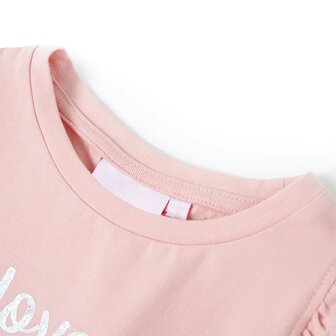 Kindershirt met ruches aan de mouwen 128 lichtroze 3