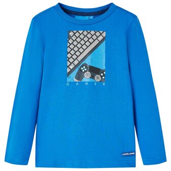 Kindershirt met lange mouwen 104 kobaltblauw 1