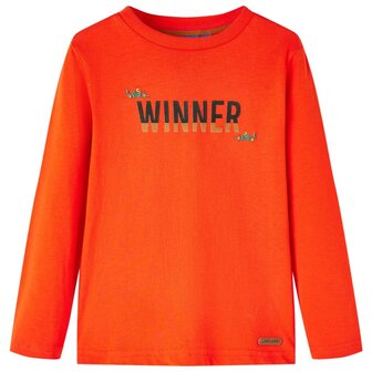 Kindershirt met lange mouwen 140 felroranje 1