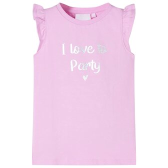 Kindershirt met ruches aan de mouwen 128 lila 1