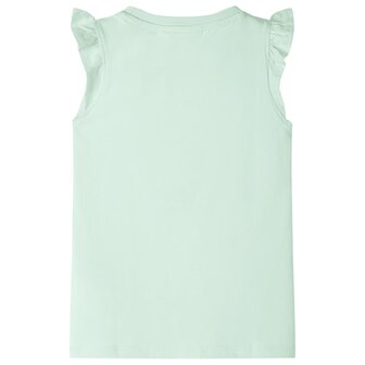 Kindershirt met ruches aan de mouwen 116 zachtgroen 2