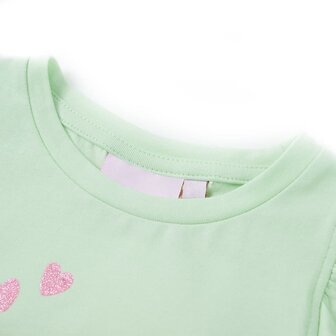 Kindershirt met ruches aan de mouwen 116 zachtgroen 3
