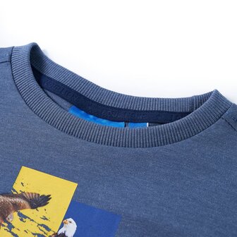 Kindershirt met lange mouwen 104 gem&ecirc;leerd blauw 3