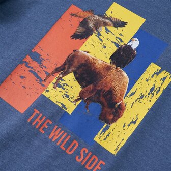 Kindershirt met lange mouwen 140 gem&ecirc;leerd blauw 4