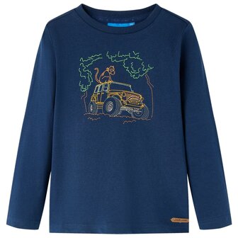 Kindershirt met lange mouwen 128 marineblauw 1