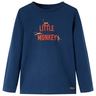 Kindershirt met lange mouwen 140 marineblauw 1