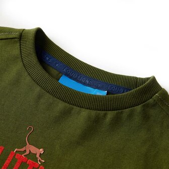 Kindershirt met lange mouwen 116 donkerkakikleurig 3