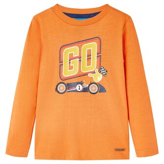 Kindershirt met lange mouwen 128 donkeroranje 1