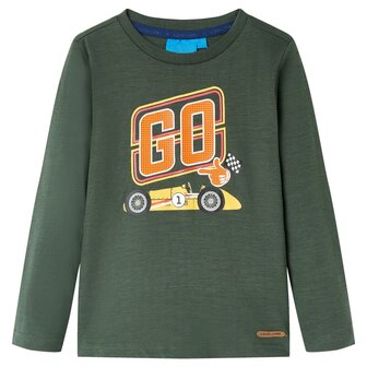 Kindershirt met lange mouwen 104 donkergroen 1