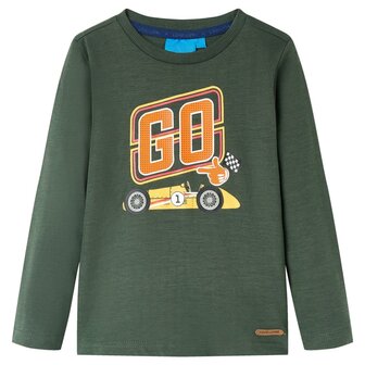 Kindershirt met lange mouwen 128 donkergroen 1